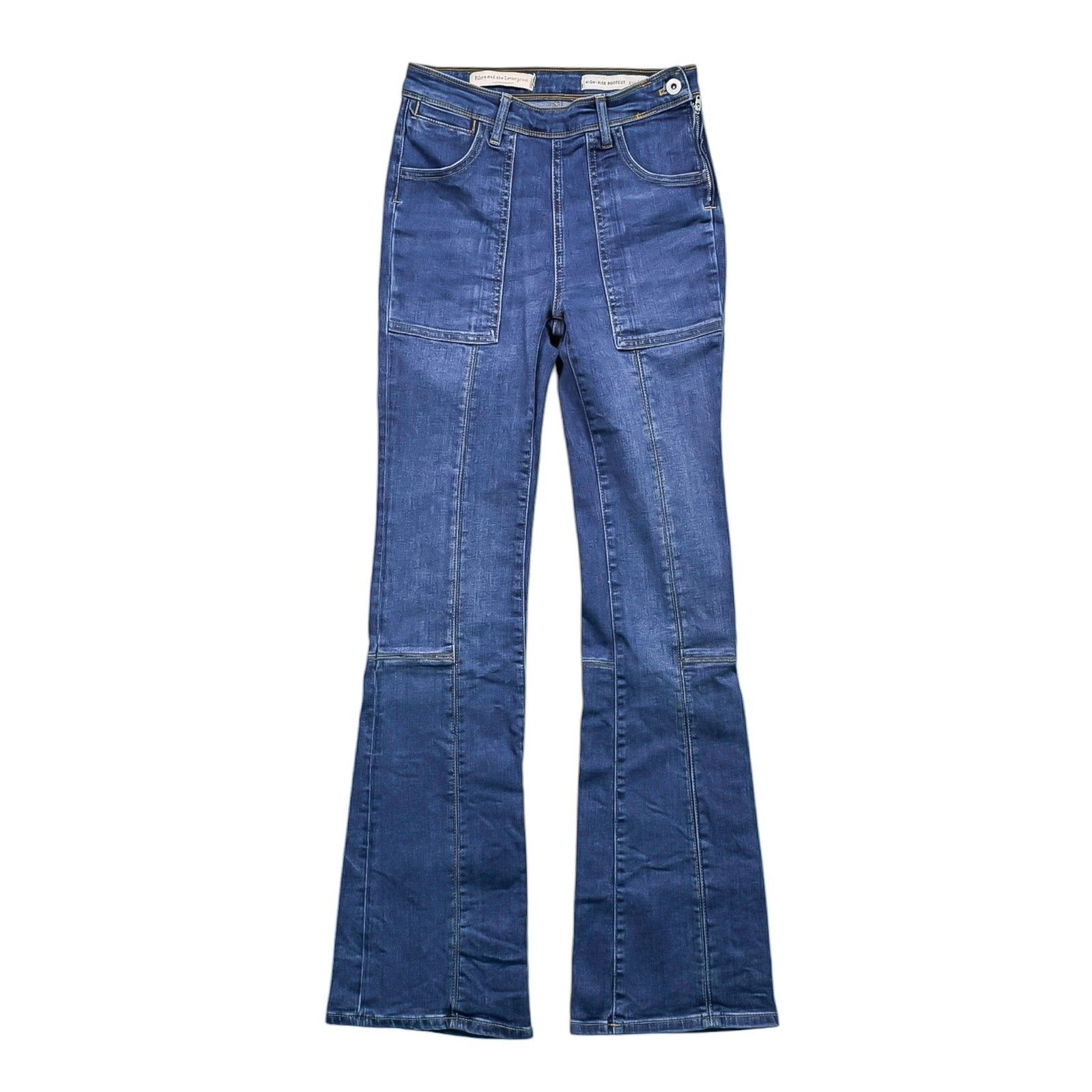 Pilcro Anthropologie High Rise Bootcut Jeans 25 Utility Pocket Stretch Denim
